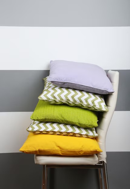 Cushions Covers Colorful Pillows Chair Striped Grey Wall by Orient Uniforms for customers in Dubai, Abu Dhabi, Sharjah, Ajman and across the UAE